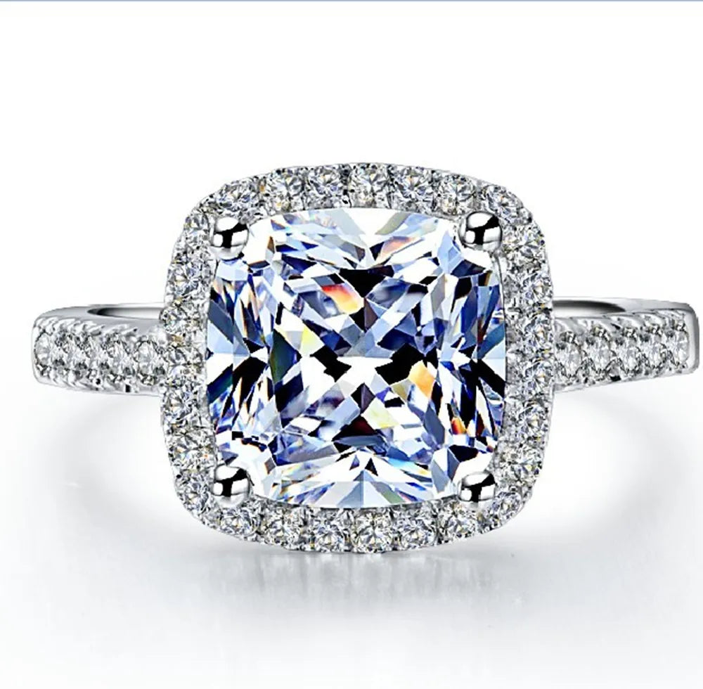 1CT Cushion Moissanite Engagement Ring | 14K White Gold | D Color VVS1 Clarity
