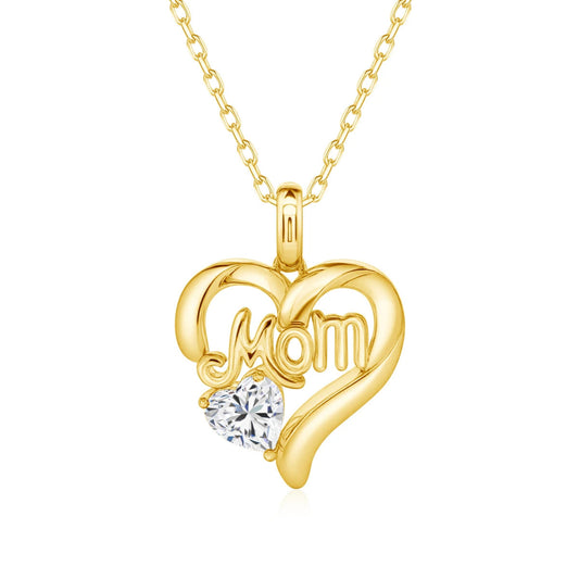 Luxury Mum Gift Real 14k Gold Heart Necklace Moissanite Diamond 1ct AU585 K Gold Pendant With Certificate Fine Jewelry Wholesale