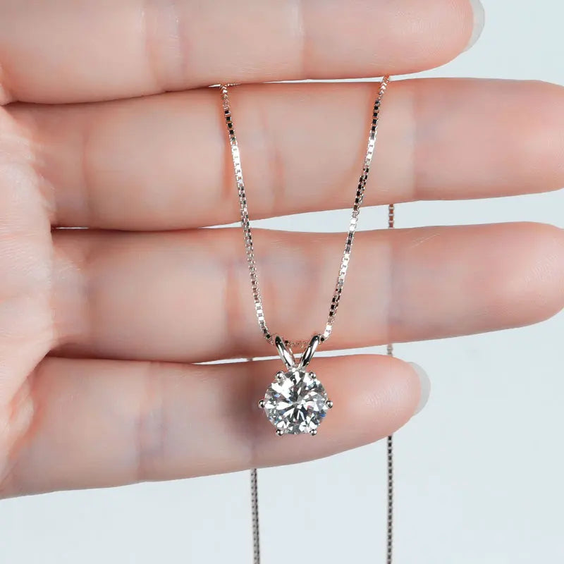 💎 Necklace GRA-Certified Moissanite Pendant | 925 Sterling Silver Customizable Jewelry for Weddings & Gifts